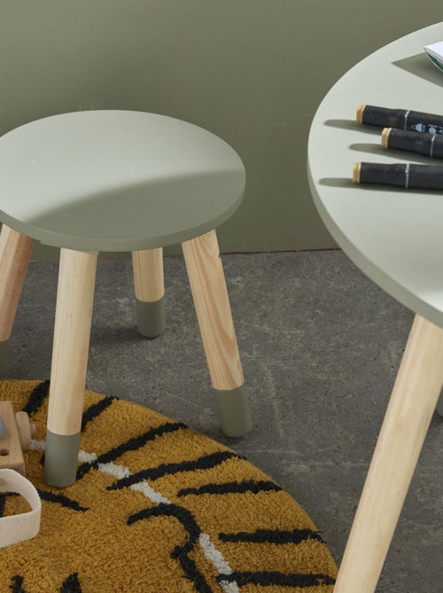 Taburete redondo de madera - Kiabi