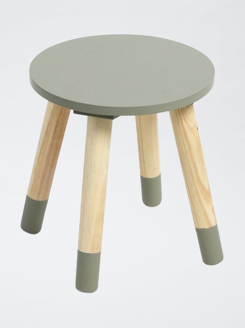 Taburete redondo de madera - Kiabi