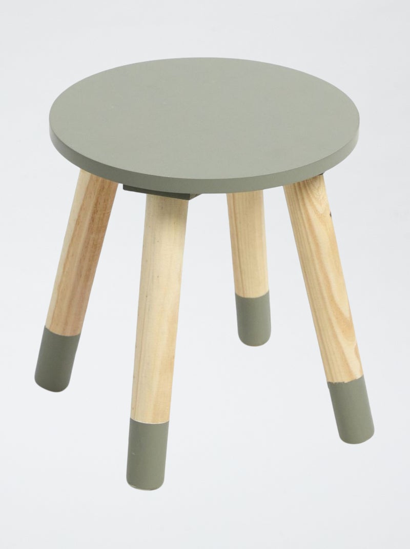 Taburete redondo de madera Verde - Kiabi