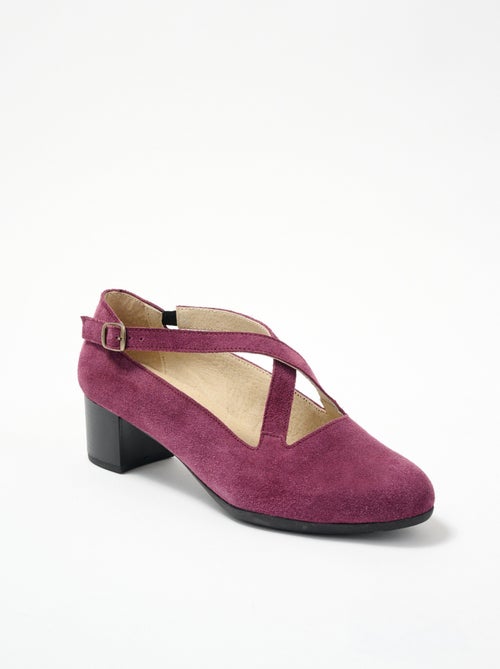 Tacones anchos de piel confort - Afibel - Kiabi