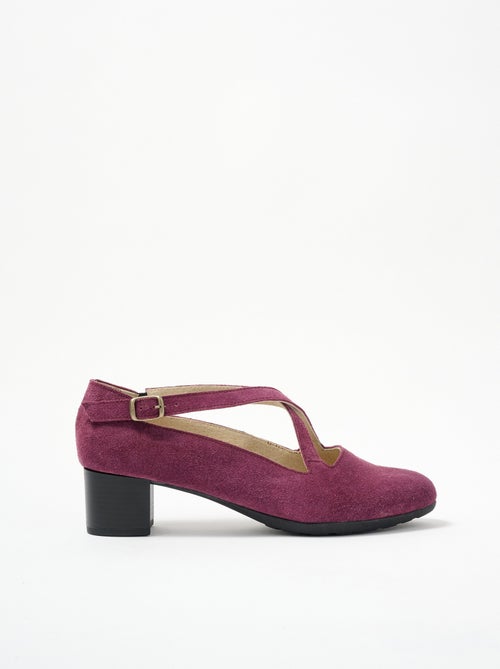 Tacones anchos de piel confort - Afibel - Kiabi