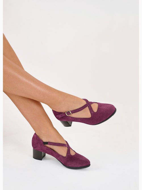 Tacones anchos de piel confort - afibel - Kiabi
