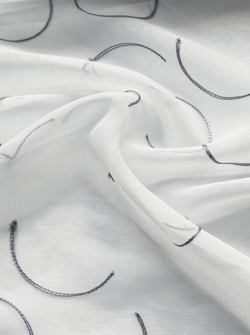 Tamizado de voile en estameña bordada Gris - Kiabi