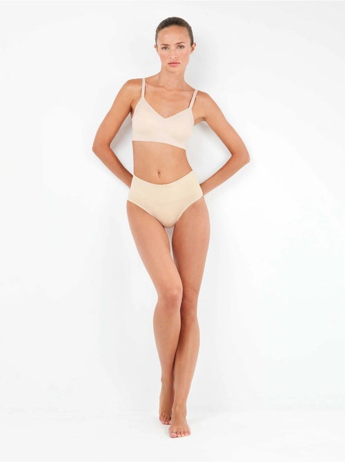 Tanga alto sin costuras con efecto control en cintura - Kiabi Tanga alto sin costuras con efecto control en cintura - Kiabi