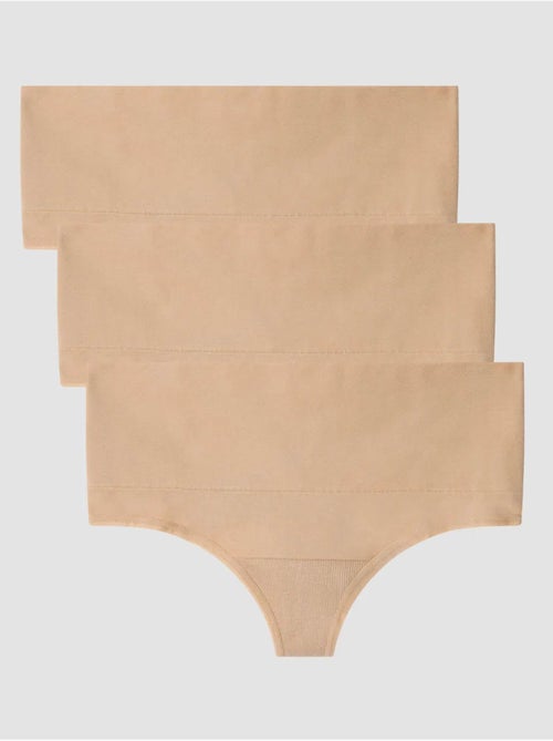 Tanga alto sin costuras con efecto control en cintura - Kiabi Tanga alto sin costuras con efecto control en cintura - Kiabi