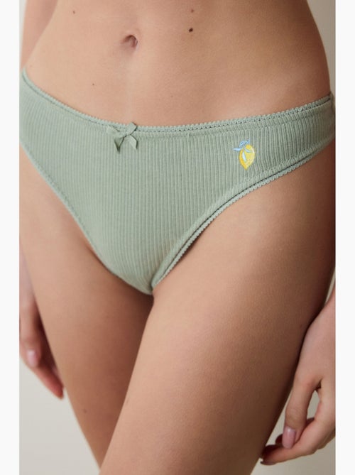Tanga de algodón punto calado penti - Kiabi Tanga de algodón punto calado penti - Kiabi