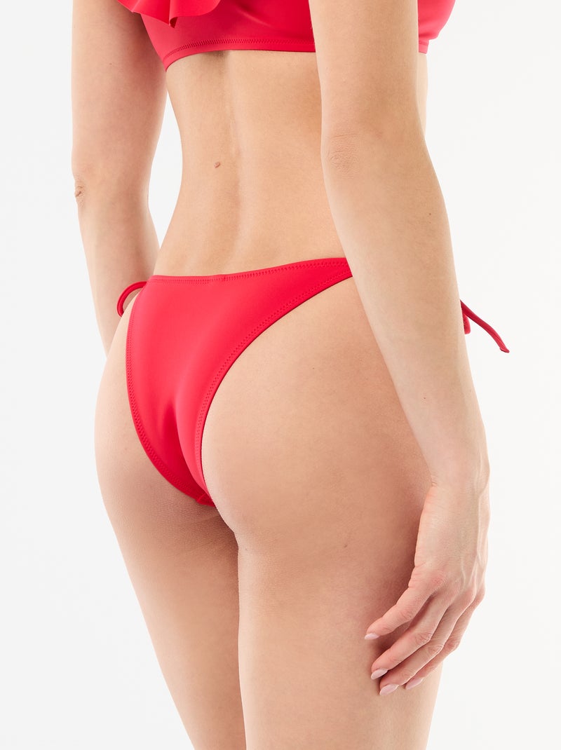Tanga de baño en microfibra suave Rojo - Kiabi