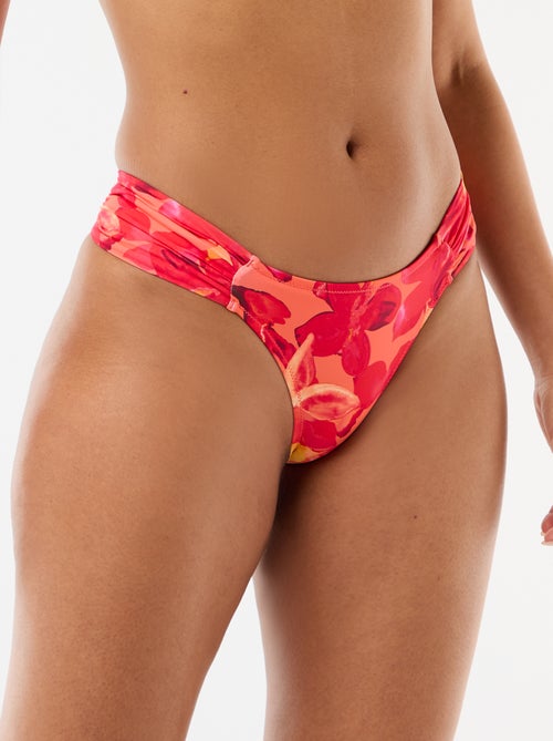 Tanga de baño estampado de flores - Kiabi