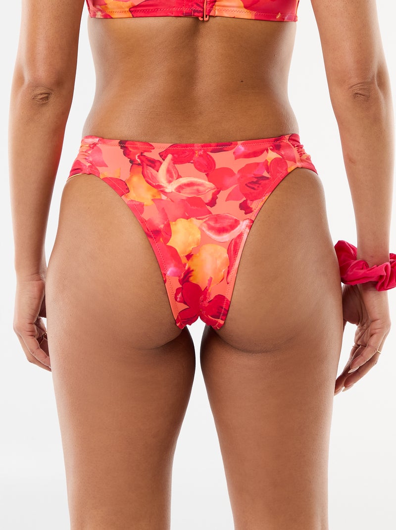 Tanga de baño estampado de flores Naranja - Kiabi