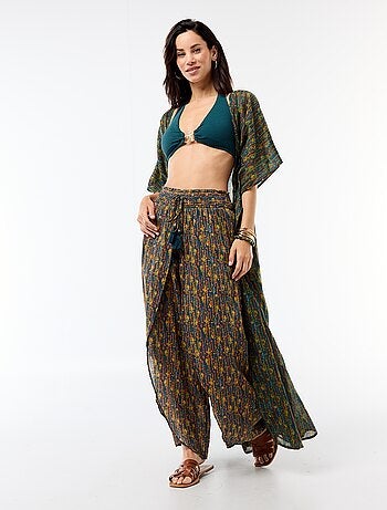 Tanga de bikini con abalorios estrella de mar