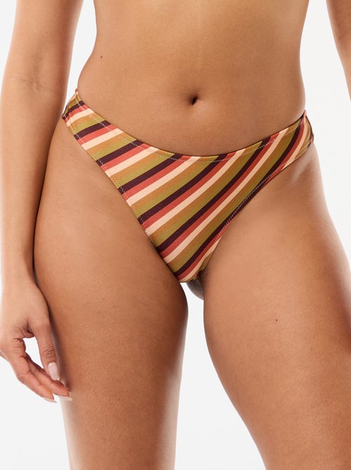 Tanga de bikini en microfibra estampada - Kiabi