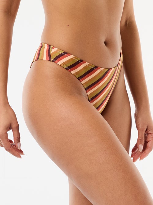 Tanga de bikini en microfibra estampada - Kiabi
