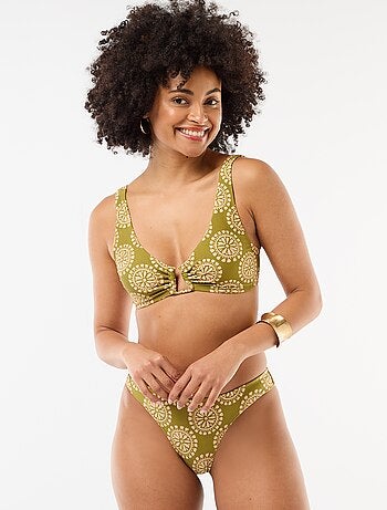 Tanga de bikini en microfibra estampada