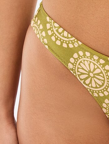 Tanga de bikini en microfibra estampada