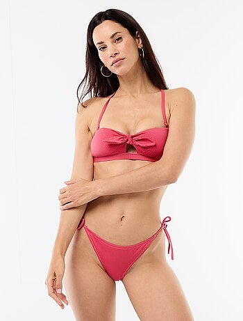 Tanga de bikini estampado vichy