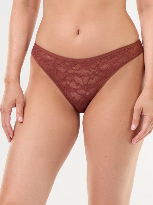 Tanga de encaje calado - Kiabi