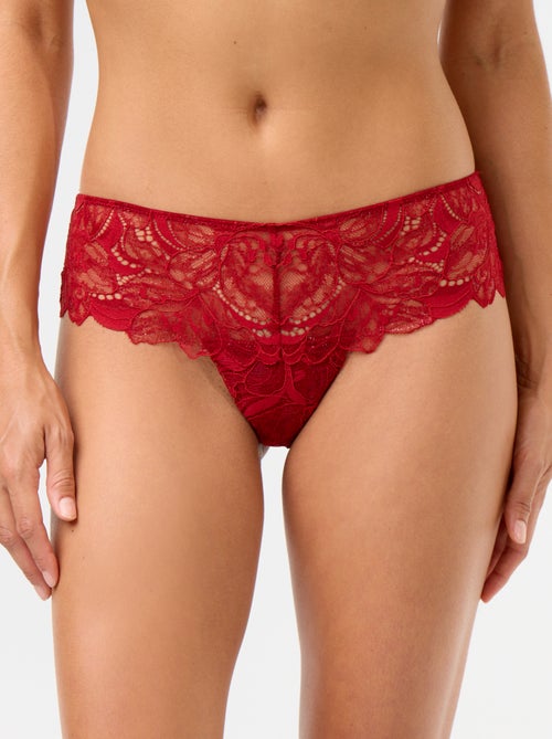 Tanga de encaje con lentejuelas - Kiabi