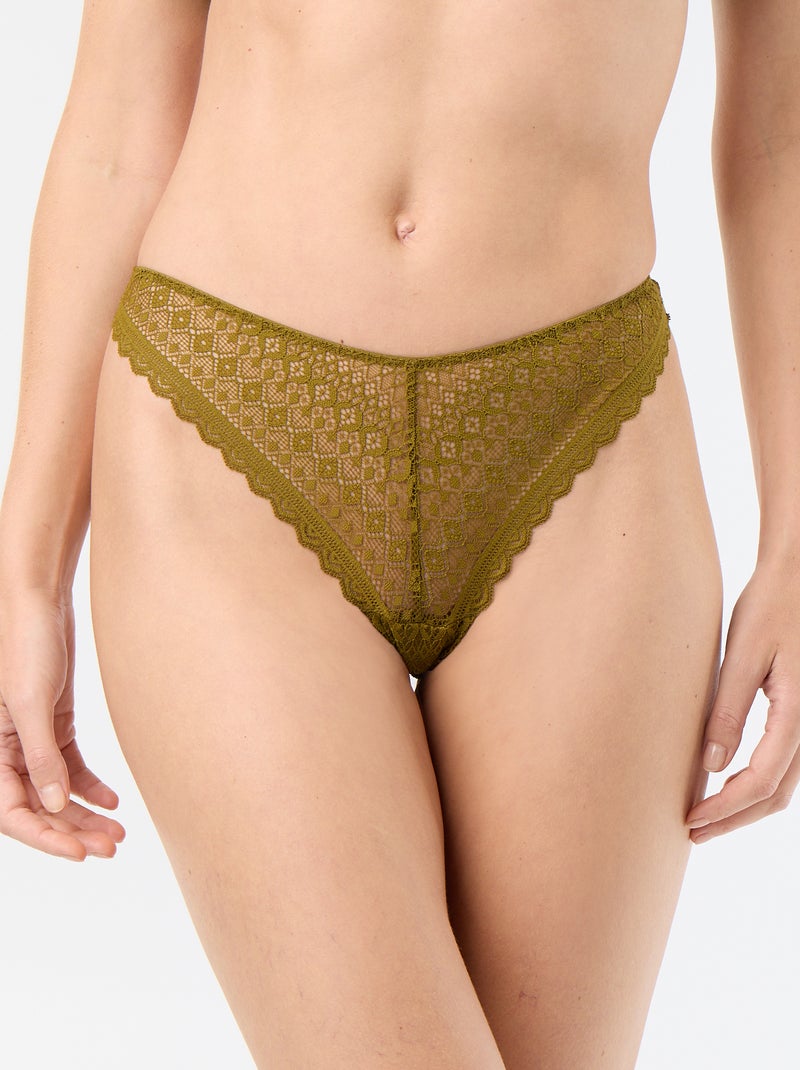 Tanga de encaje Verde - Kiabi