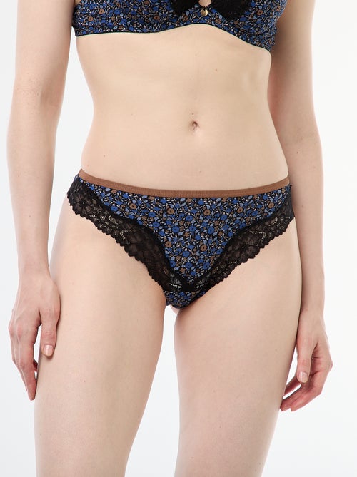 Tanga de microfibra estampada - Kiabi