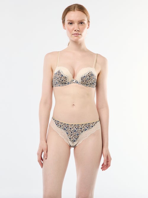Tanga de microfibra estampada - Kiabi