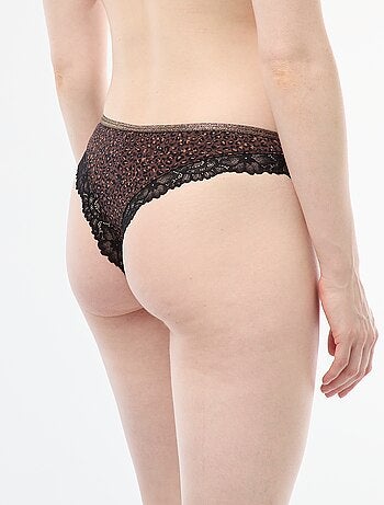 Tanga de microfibra estampada