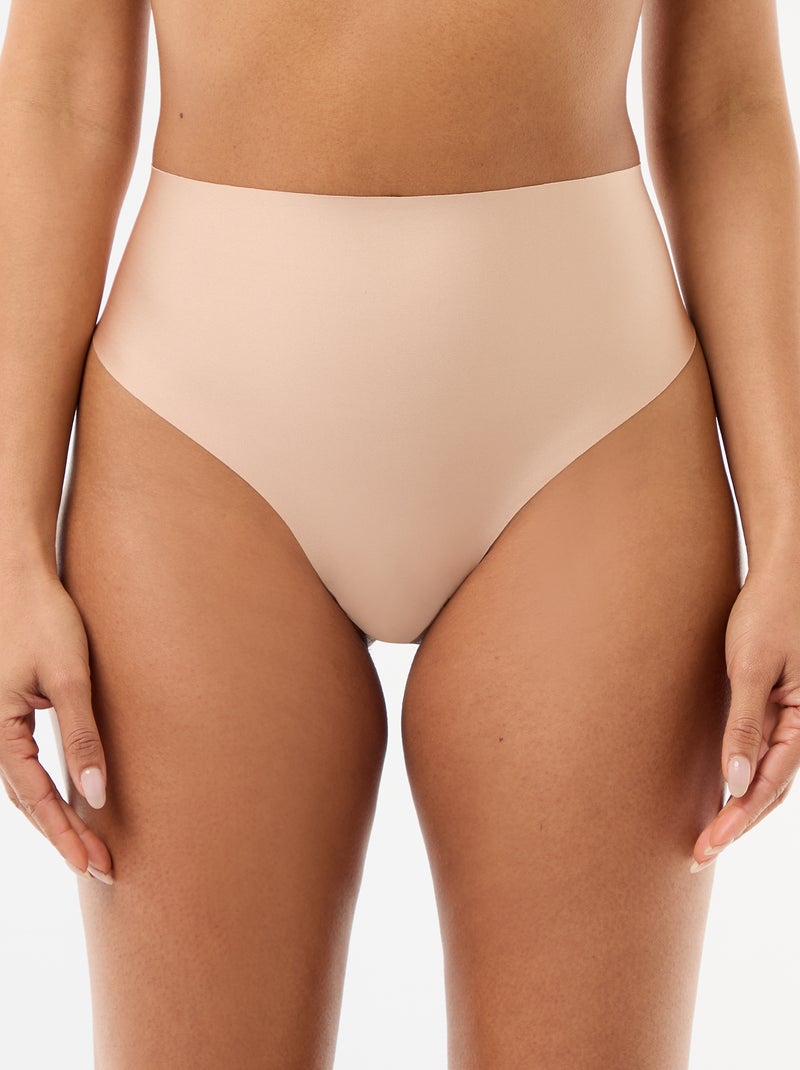Tanga de talle alto moldeador Crudo - Kiabi