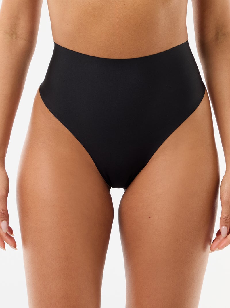 Tanga de talle alto moldeador Negro - Kiabi