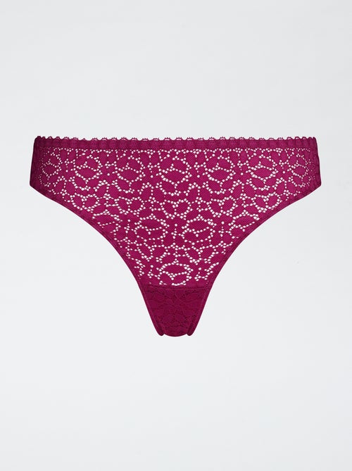 Tanga 'Dim' de encaje - Kiabi