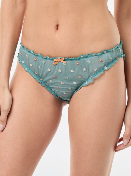 Tanga tipo bloomer de tul - Kiabi