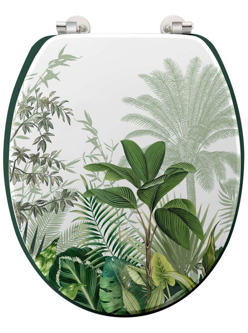 Tapa de inodoro con estampado tropical y bisagras de metal - Kiabi