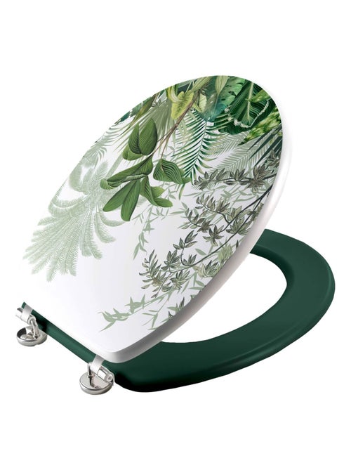 Tapa de inodoro con estampado tropical y bisagras de metal - Kiabi