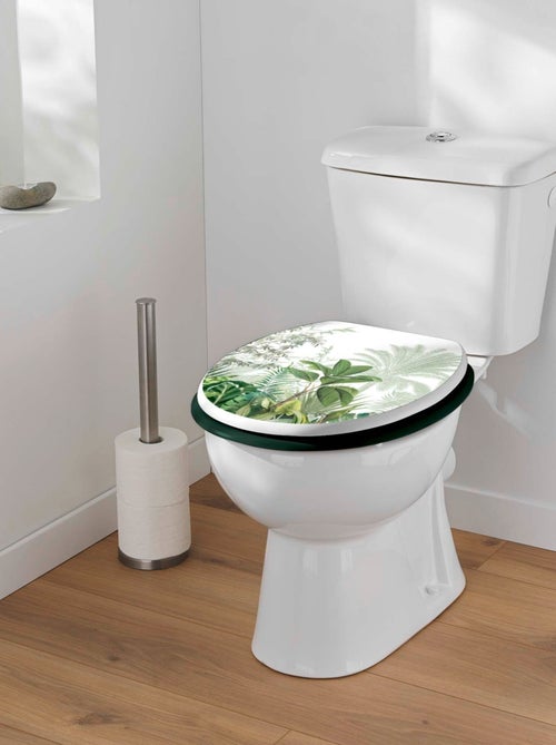 Tapa de inodoro con estampado tropical y bisagras de metal - Kiabi