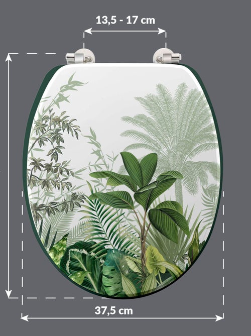 Tapa de inodoro con estampado tropical y bisagras de metal - Kiabi