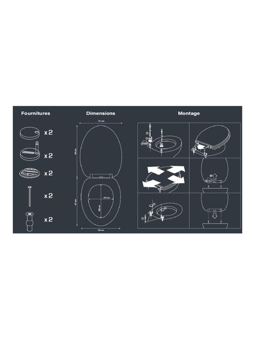 Tapa de inodoro Thermodur Geométrique - Kiabi