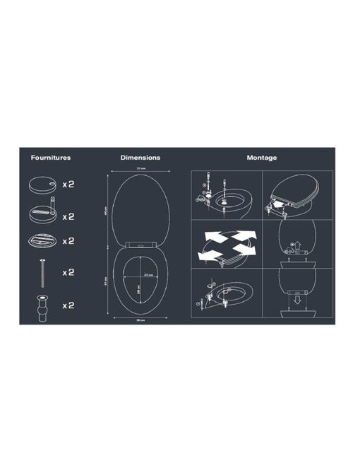 Tapa de inodoro Thermodur Geométrique - Kiabi