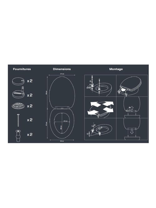 Tapa de WC Thermodur con estampado de corazones y cierre suave – Guy Levasseur - Kiabi Tapa de WC Thermodur con estampado de corazones y cierre suave – Guy Levasseur - Kiabi