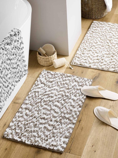 Tapete de baño de microfibra tricolor - Kiabi