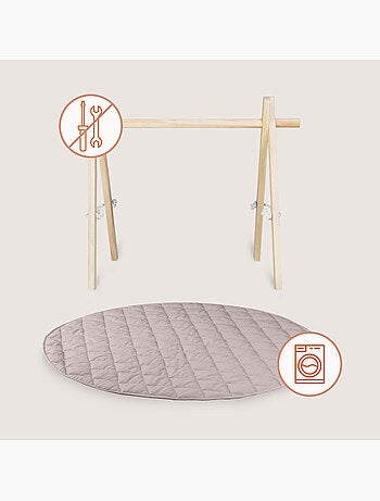 Tapete de juego LIONELO Anís con arco de madera - Plegable - Tapete de 2 cm