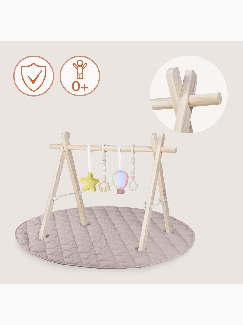Tapete de juego LIONELO Anís con arco de madera - Plegable - Tapete de 2 cm Multicolor - Kiabi