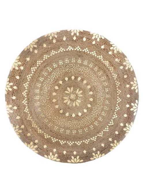 Tapete redondo de yute Gold Shine - Kiabi