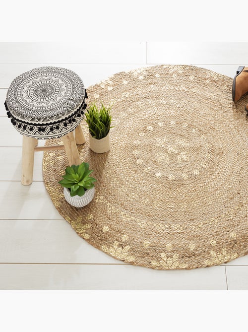 Tapete redondo de yute Gold Shine - Kiabi