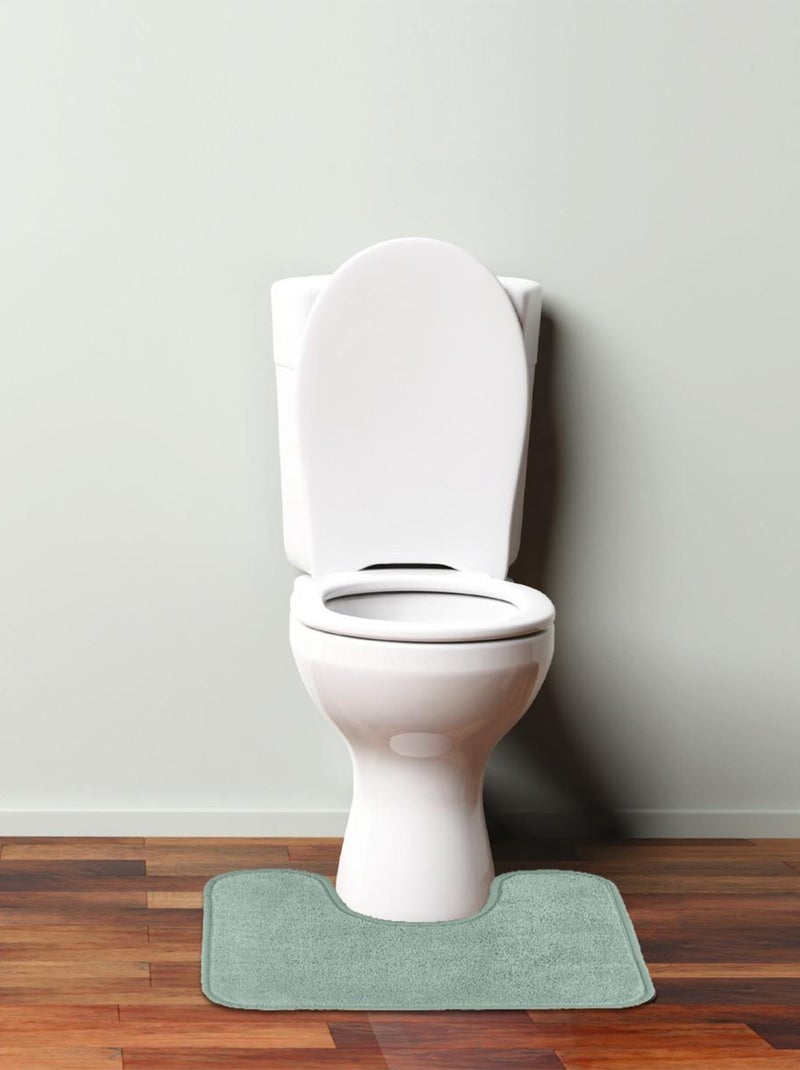 Tapis de toilette 50x40 en polyester uni Verde - Kiabi