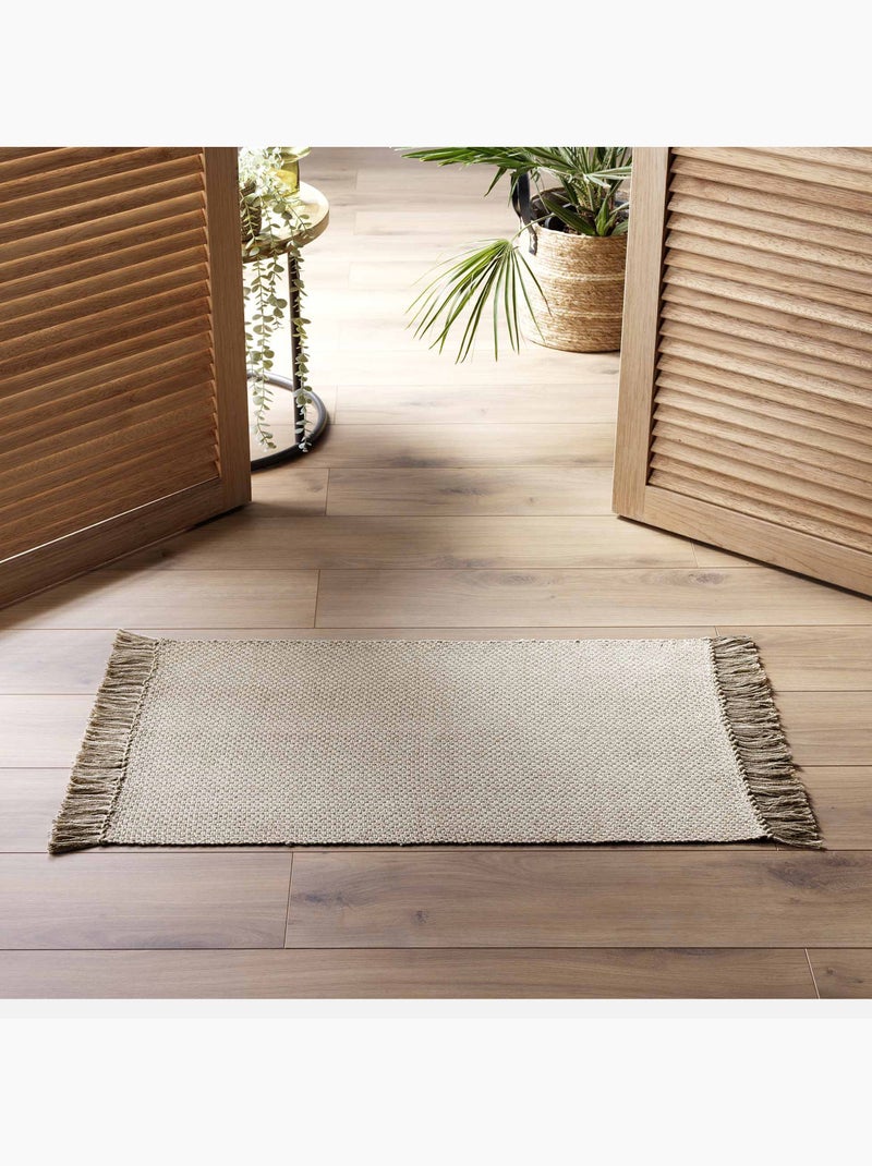 Tapis rectangular de efecto natural Marrón claro - Kiabi