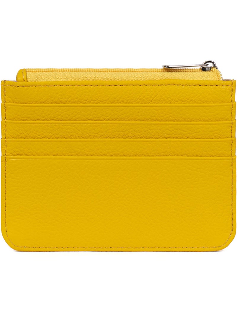 Tarjetero - 1 pliegue - cuero confort hexagona Amarillo - Kiabi