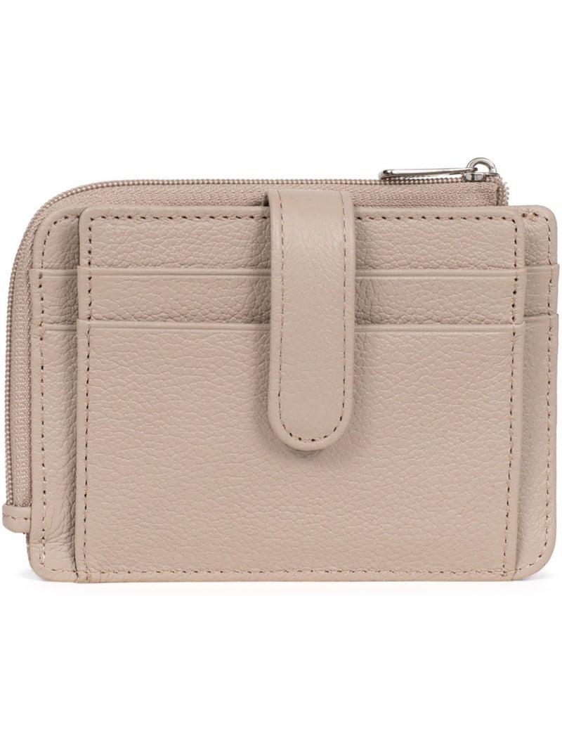 Tarjetero - 1 pliegue - cuero confort hexagona Beige - Kiabi