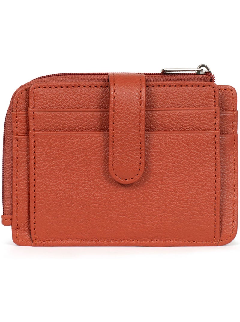 Tarjetero - 1 pliegue - cuero confort hexagona Naranja - Kiabi