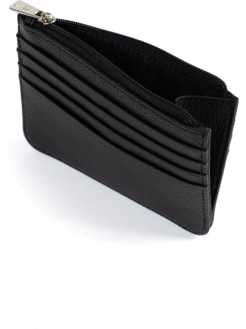 Tarjetero - 1 pliegue - cuero confort hexagona Negro - Kiabi