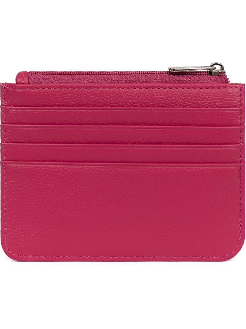 Tarjetero - 1 pliegue - cuero confort hexagona Rosa fucsia - Kiabi