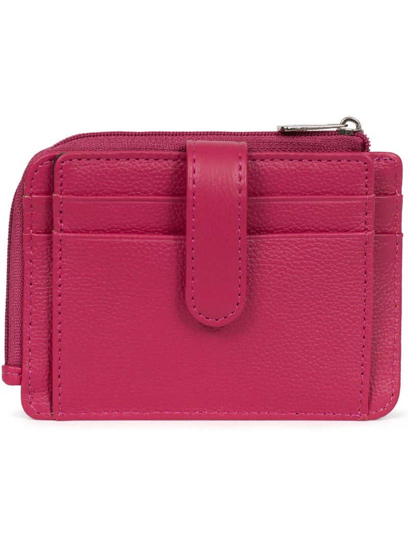 Tarjetero - 1 pliegue - cuero confort hexagona Rosa fucsia - Kiabi