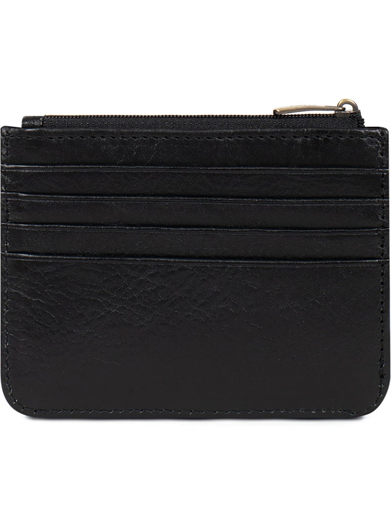 Tarjetero - 1 pliegue - cuero ondine hexagona Negro - Kiabi